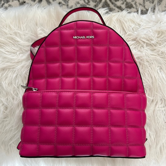 Michael Kors Fuchsia Quilted Backpack - Picture 1 of 3